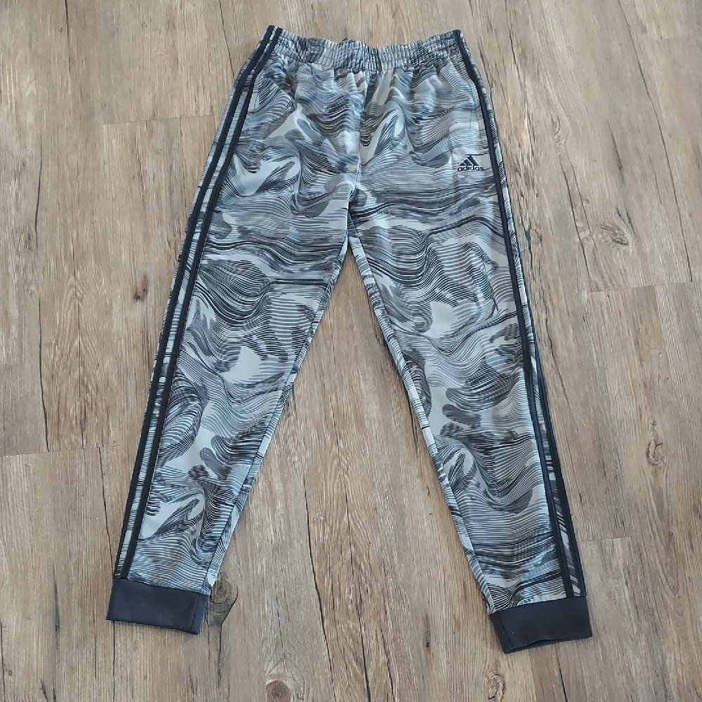 Adidas Gray and Black Camouflage Joggers
